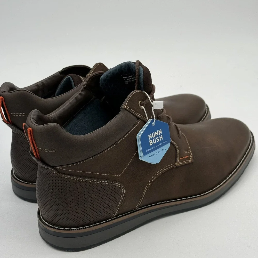 Nunn Bush Circuit DC Plain Toe Chukka Brown Boot Men 10.5 Softgel Heel Pod NIB